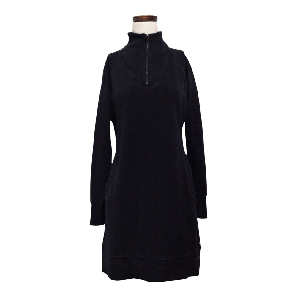 Black Cotton Stretch AMERICAN GIANT Moto Style Tunic Dress Sz S